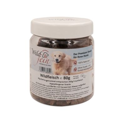 Wild & Fein Hundesnack Wildfleisch, gefriergetrocknet, 80 g
