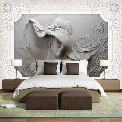 Vlies Fototapete Wandtapete Wandbilder 3D Effekt Moderne Frau mit Hut 11738