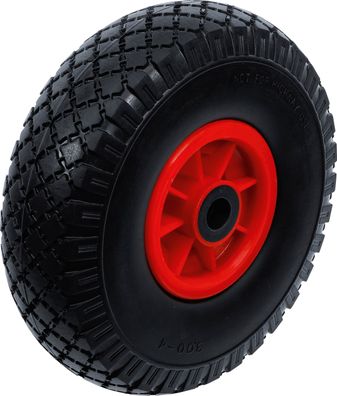 Rad für Sackkarren / Bollerwagen | PU, rot / schwarz | 260 mm BGS