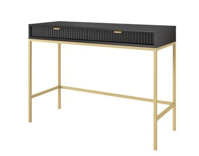 Schreibtisch Nova T104 Schminktisch Schwarz/ Goldene Beine und Griffe