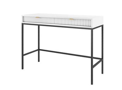 Schreibtisch Nova T104 Schminktisch Weiß/ Schwarze Beine und Goldene Griffe 104x78x50