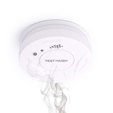 Wiltec Rauchmelder 3-V-Batterie Feuermelder HUSH-Funktion Brandschutzmelder