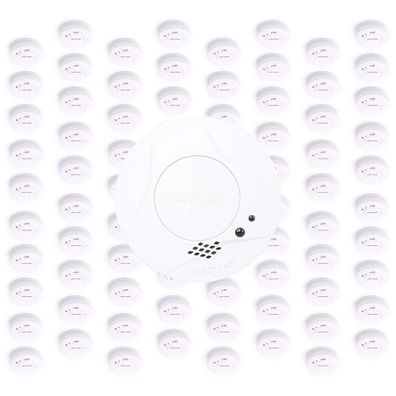 Wiltec 80x Rauchmelder 9-V-Batterie Feuermelder HUSH-Funktion Brandschutzmelder