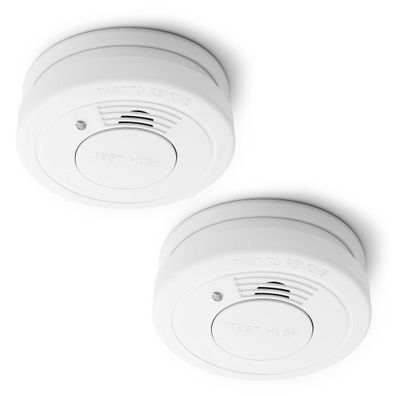 Wiltec 2x Rauchmelder 3-V-Batterie Feuermelder HUSH-Funktion Brandschutzmelder