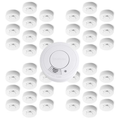 Wiltec 40x Rauchmelder 3-V-Batterie Feuermelder HUSH-Funktion Brandschutzmelder