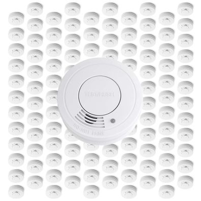 Wiltec 120x Rauchmelder 3-V-Batterie Feuermelder HUSH-Funktion Brandschutzmelder