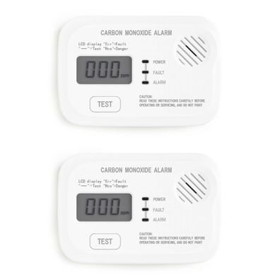 Wiltec 2x CO Melder Display Kohlenmonoxid Gasmelder Gaswarnanlage Warnmelder