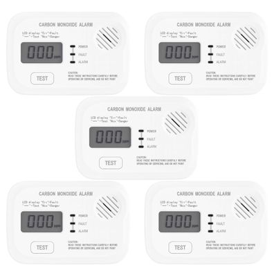 Wiltec 5x CO Melder Display Kohlenmonoxid Gasmelder Gaswarnanlage Warnmelder