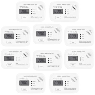 Wiltec 10x CO Melder Display Kohlenmonoxid Gasmelder Gaswarnanlage Warnmelder