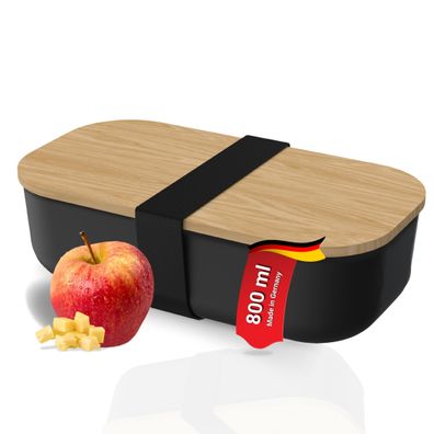 Vorratsdose BEECH mit Deckel Lunchbox aus Buchenholz mit Elastikband