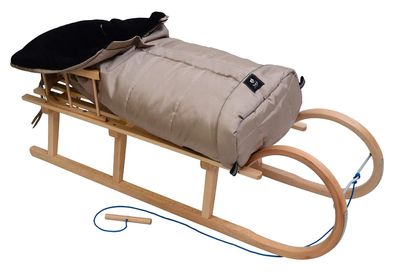 Best For Kids Hörnerrodel 120 cm mit Rückenlehne, Fußsack & Zugleine | Bis 200 kg