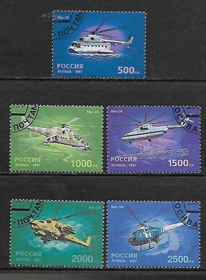 Russland gestempelt Michel-Nummer 586-590