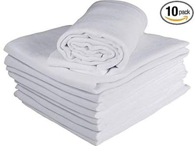 Best For Kids 10er Set Mullwindeln & Spucktücher aus 100% Baumwolle | Weiß