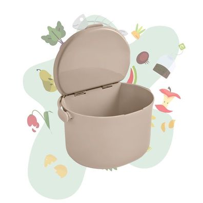 Behälter für Küchenabfälle, formschöner Komposteimer, Biomüll-Eimer, cappuccino : cap