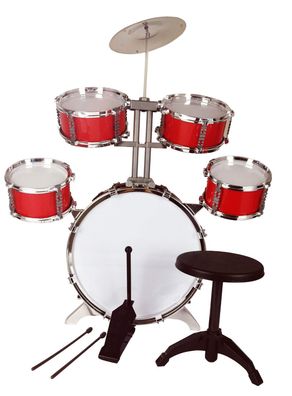 Best For Kids XL Schlagzeug für Kinder | 4 Trommeln, Becken, Hocker & Drumsticks