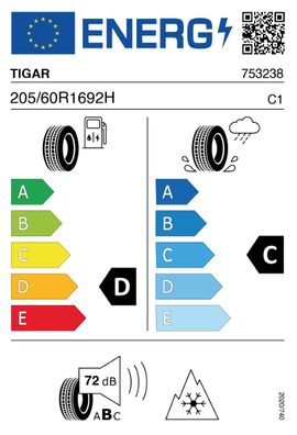 2x Tigar Winter 3PMSF M+S 205/60R16 92H Reifen Winter PKW