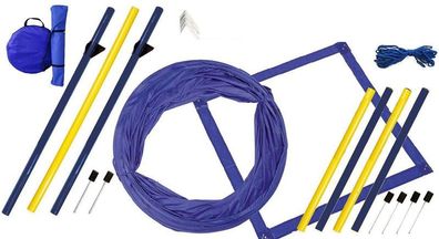 Hundetrainings-Set, Agility, Slalom, Hürde, Tunnel, Starter-Set : mit Tunnel