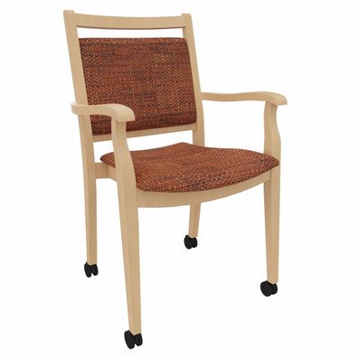 Pflegestuhl André mit Armlehnen und Rollen - SG208-0026N