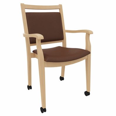 Pflegestuhl André mit Armlehnen und Rollen - SG208-0035N
