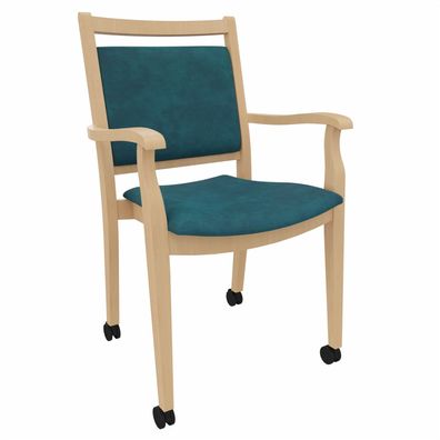 Pflegestuhl André mit Armlehnen und Rollen - SG208-0020N