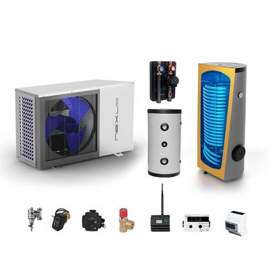 Wärmepumpe Komplettset 8 kW Sunex NEXUS M8 EVI mit Brauchwasser- und Pufferspeicher