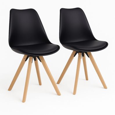 Bergen Esszimmerstuhl 2er Set - Stuhl mit Holzbeinen im skandinavischen Design