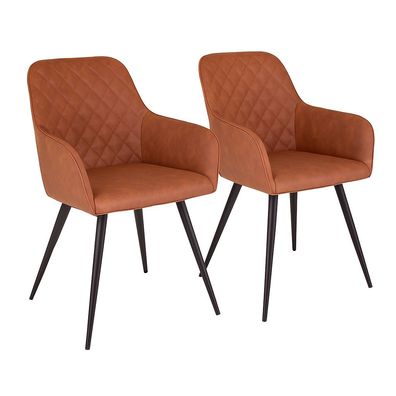 Harbo Esszimmerstuhl Kunstleder mit Rautensteppung 2er Set - HNO1001150