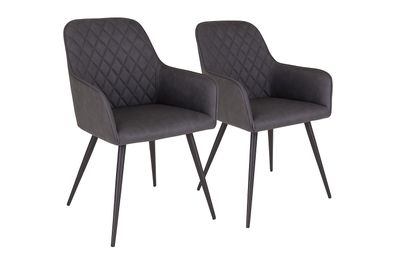 Harbo Esszimmerstuhl Kunstleder mit Rautensteppung 2er Set - HNO1001152