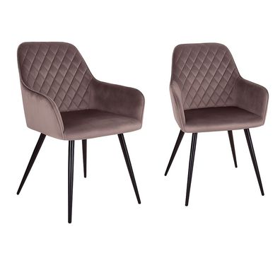 Harbo Esszimmerstuhl Samt mit Rautensteppung 2er Set - HNO1001154