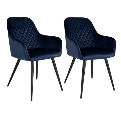 Harbo Esszimmerstuhl Samt mit Rautensteppung 2er Set - HNO1001158