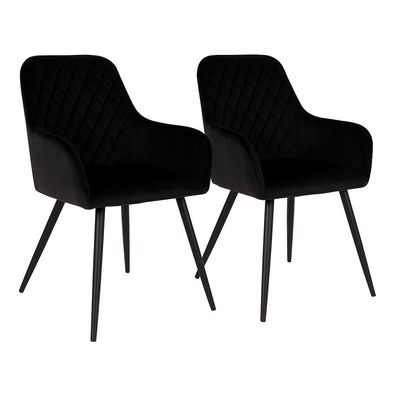 Harbo Esszimmerstuhl Samt mit Rautensteppung 2er Set - HNO1001159