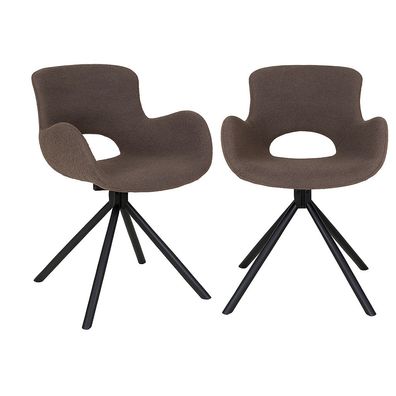 Amorim Esszimmerstuhl Bouclé Cremeweiß 2er Set - HNO1001187