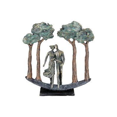 Casablanca Skulptur, "Under Trees", Paarmotiv, Waldmotiv, Kunstharz, bronzefarben,