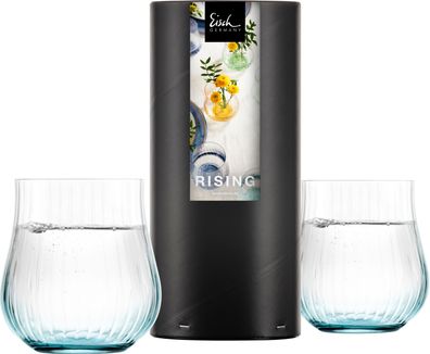 Eisch 2 Allround Becher 113/9 aqua in Geschenkröhre RISING 78711315/ 180705