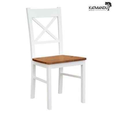 Belluno Elegante 22 Stuhl mit X Rückenlehne aus Buchenholz und Eichensitz