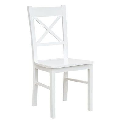 Belluno Elegante 22 Stuhl aus Buchenholz in Weiß mit X-Rückenlehne