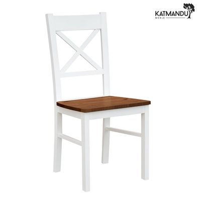 Belluno Elegante 22 Stuhl mit X-Rücken aus Buchenholz und Walnuss-Sitz