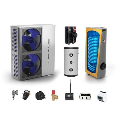 Wärmepumpe Komplettset 18 kW Sunex NEXUS M18 EVI mit Brauchwasser- und Pufferspeicher