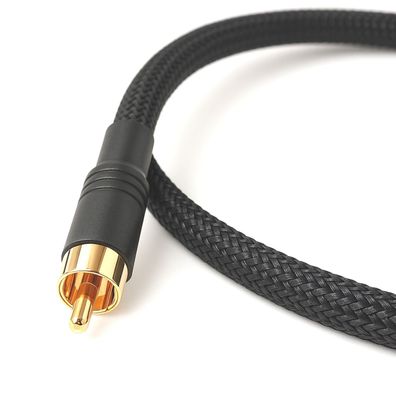 HighEnd Cinchkabel speziell für Subwoofer - mono - bLACK - audio-IN -sUB