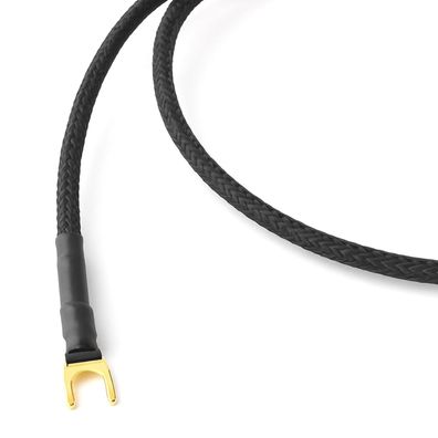 HighEnd Phono-Massekabel - Spades vergoldet - bLACK - audio-IN -gND plus