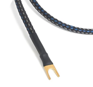 HighEnd Phono-Massekabel - Spades vergoldet - bLUE - audio-IN -gND plus