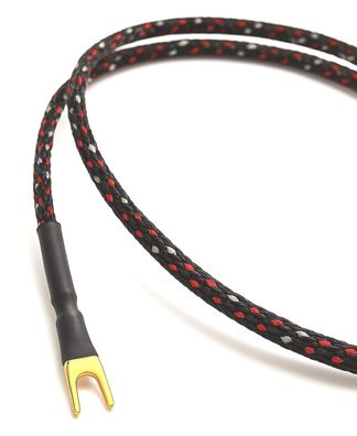 HighEnd Phono-Massekabel - Spades vergoldet - rED - audio-IN -gND plus