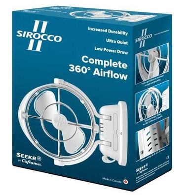 Sirocco II 12V/24V Marine Wohnmobil Ventilator 360° Airflow II Weiß Extra Leise