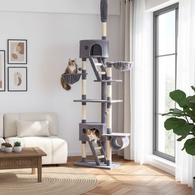 Kratzbaum Kletterbaum Katzenkratzbaum höhenverstellbar 230-250 cm