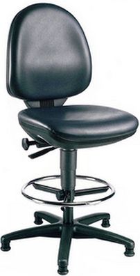 Topstar Arbeitsstuhl TEC 50 Counter Kunstleder schwarz mit Fussring