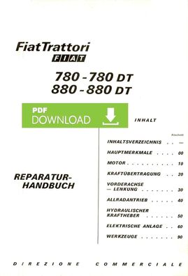 Werkstatthandbuch für die FIAT Traktoren 780 und 780 DT