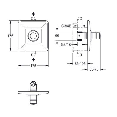 KWC F3SV2006 Selbstschluss- Durchgangsventil