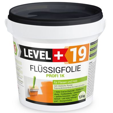 Flüssigfolie Profi 1,5kg Abdichtung Dichtfolie Innen Außenbereich Fliesen OSB L+19