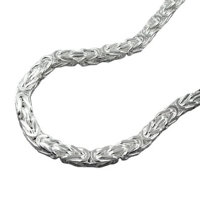 Armband ca.3mm Königskette vierkant glänzend Silber 925