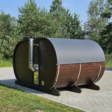 GardenAndPoolsCom Saunahaus SPA Wellness Outdoorsauna VIP-Panorama 4 x 2,4m Ruhe Raum
